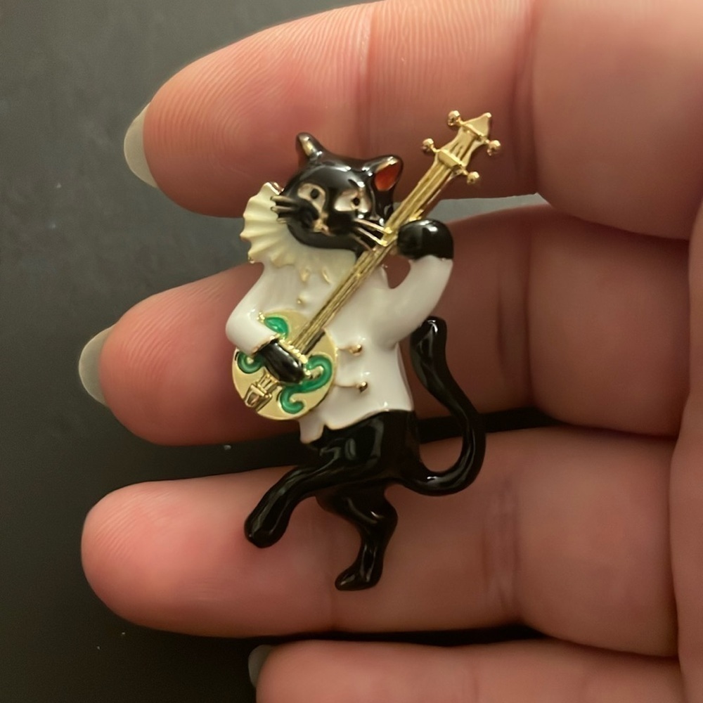 Anthropologie cat playing the guitar 🎸